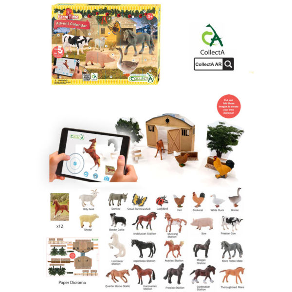 CollectA Ημερολόγιο Άλογα & Φάρμα με 12 κάρτες AR (84178) - Image 2