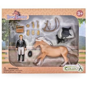 CollectA Μικρή Ιππεύτρια Αγώνων Με Άλογο Και Αξεσουάρ Περιποίησης (Κουτί) (84321)